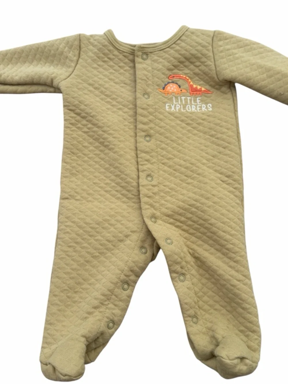 Chick Pea Quilted Footie One Piece Dino Baby Outfit 0-3M Cozy